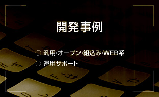 開発事例／○汎用・オープン・組込み・WEB系 ○運用サポート